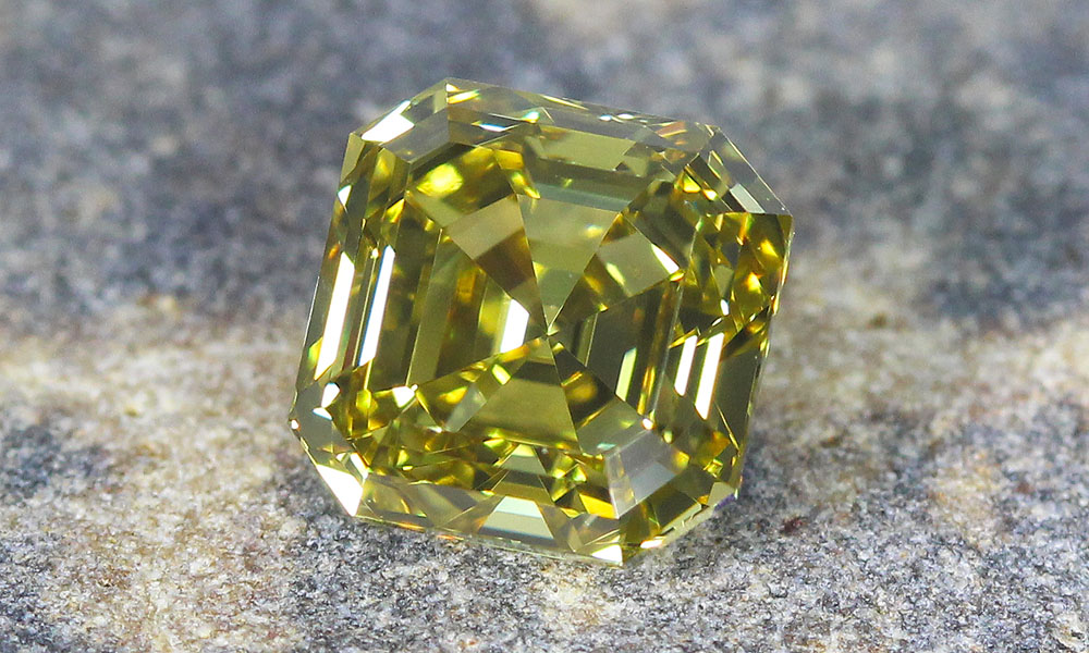 Fancy Deep Yellow Asscher Cut Diamond