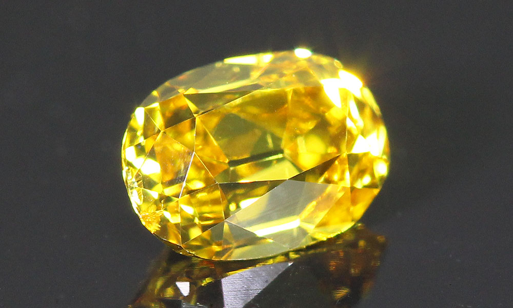 Gold Colored Old Mine Cut Diamond