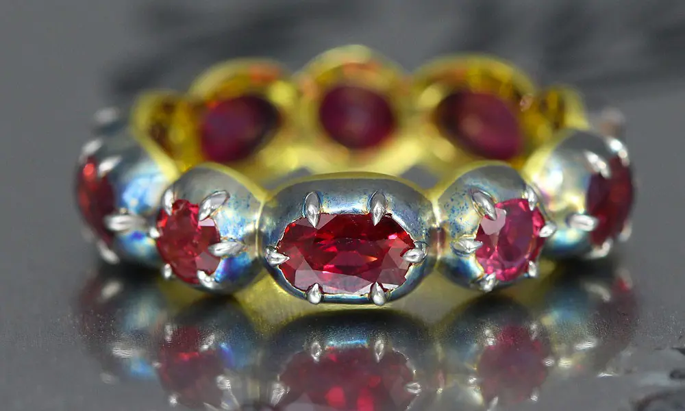 Vintage ruby deals band ring