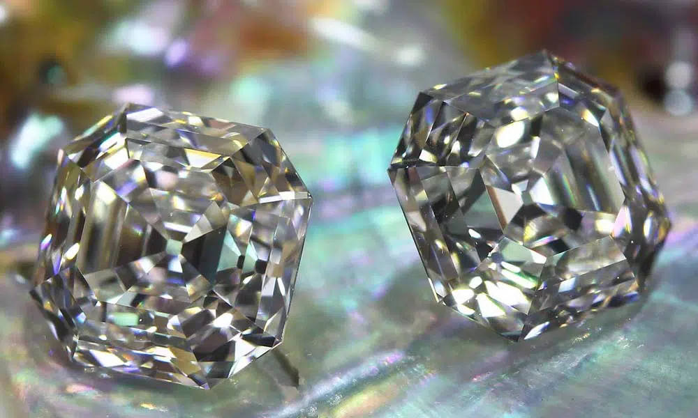 Pair of Asscher Cut Diamonds