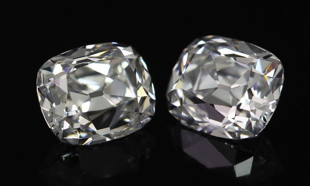 1.22 carat total weight Old Mine Cushion Matching Pair