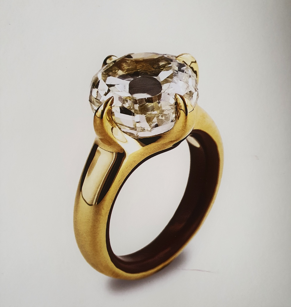 14.70 ct Mogul Cut diamond, ceramic and gold ring by Taffin - 2013