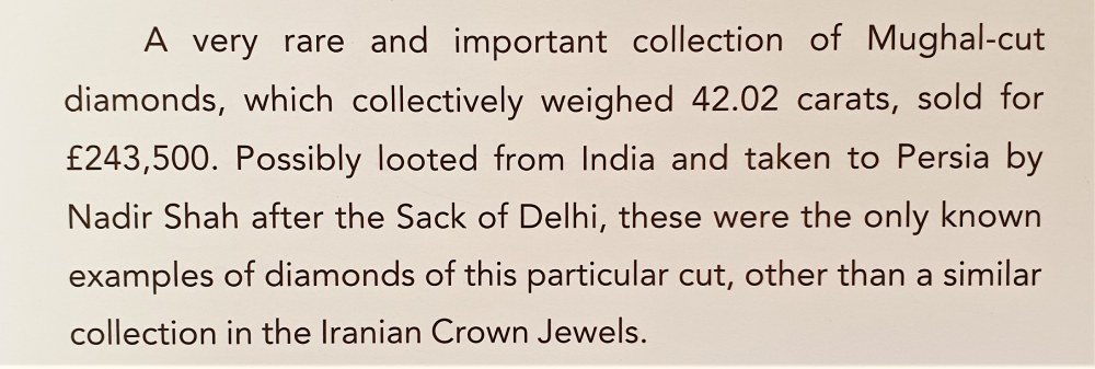 Excerpt from the article "Indian Jewellery at Auction" - Christie's 1997