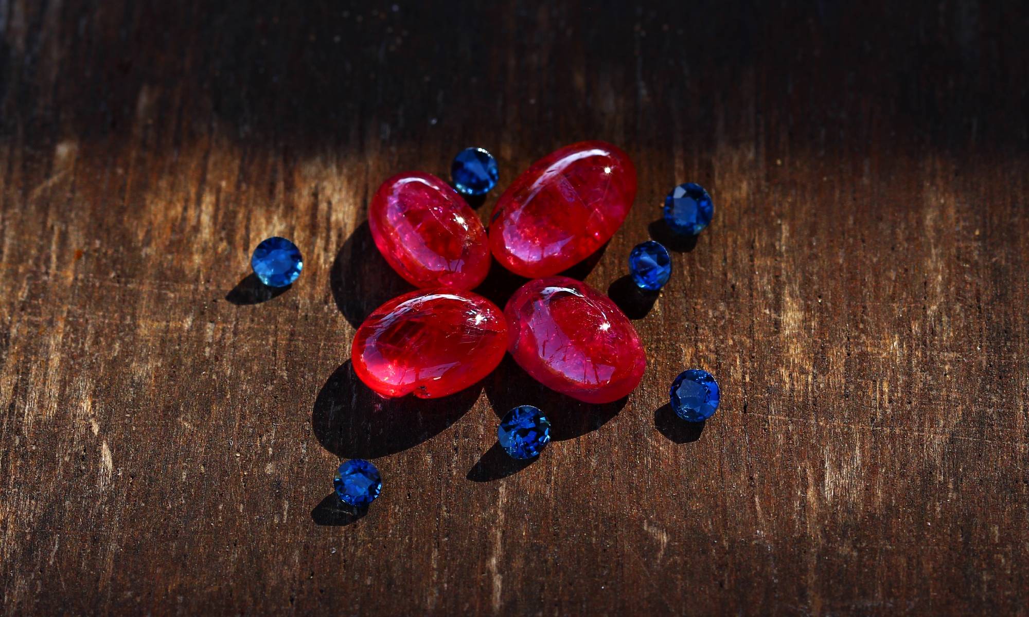 Four Antique Burmese Ruby Beads